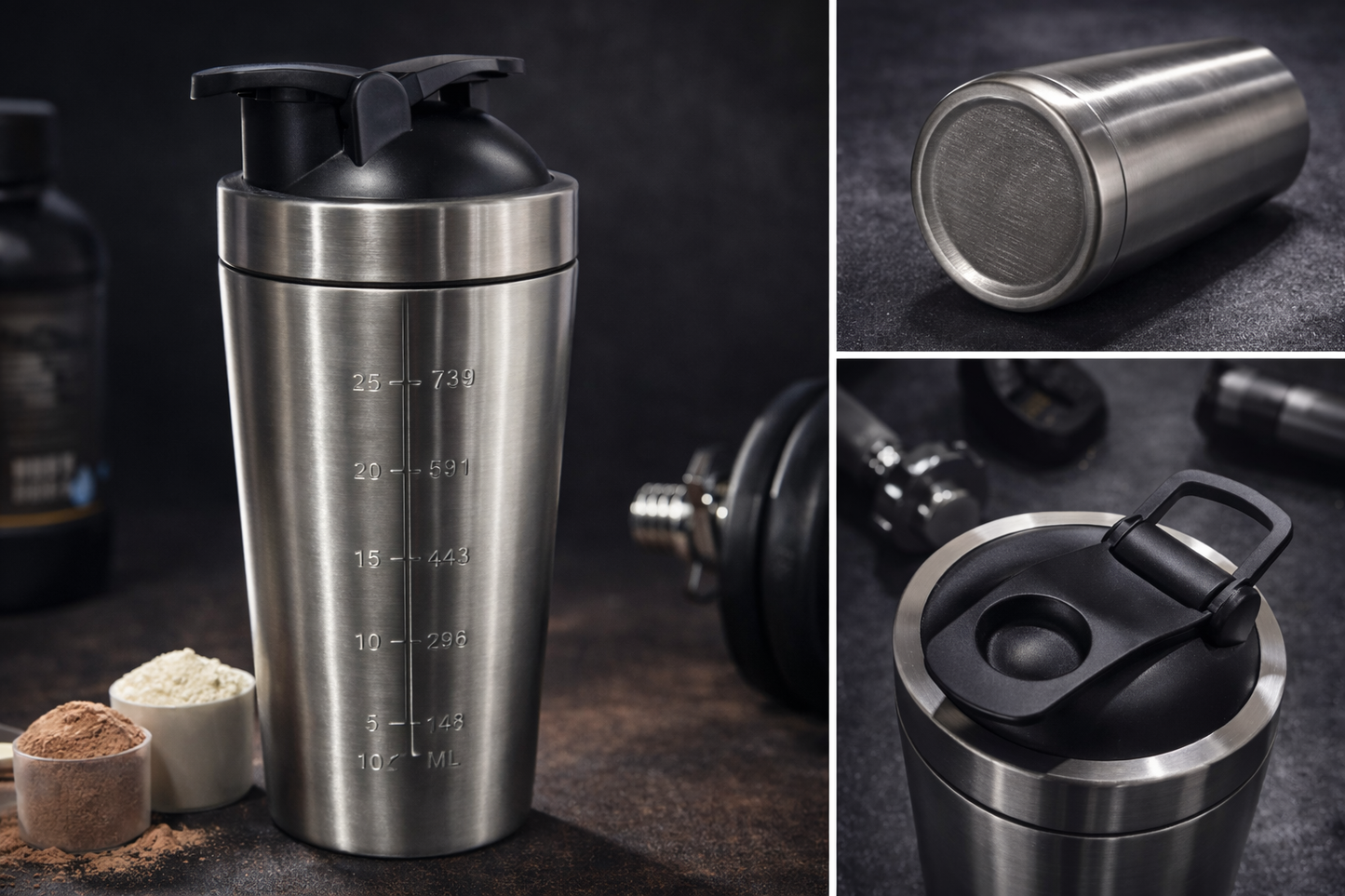Stainless Steel Protein Shaker Bottle | Leak-Proof Gym & Fitness Shaker | 750 ml