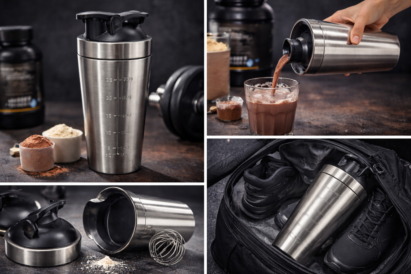 Stainless Steel Protein Shaker Bottle | Leak-Proof Gym & Fitness Shaker | 750 ml